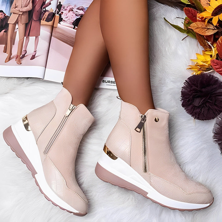 Lennox Ridge Ankle Boots – Beige