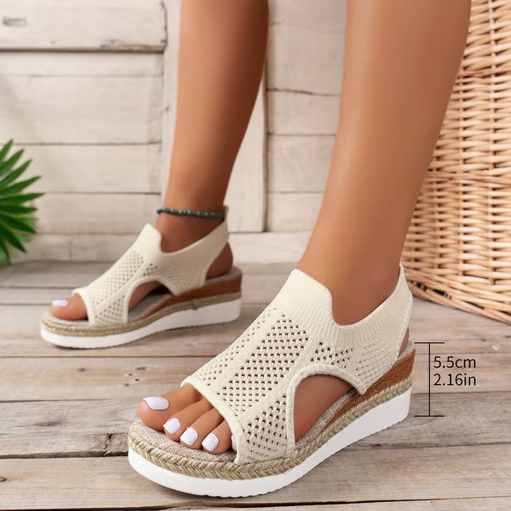 Mabel Pine Peep-Toe Sandals by Steppina