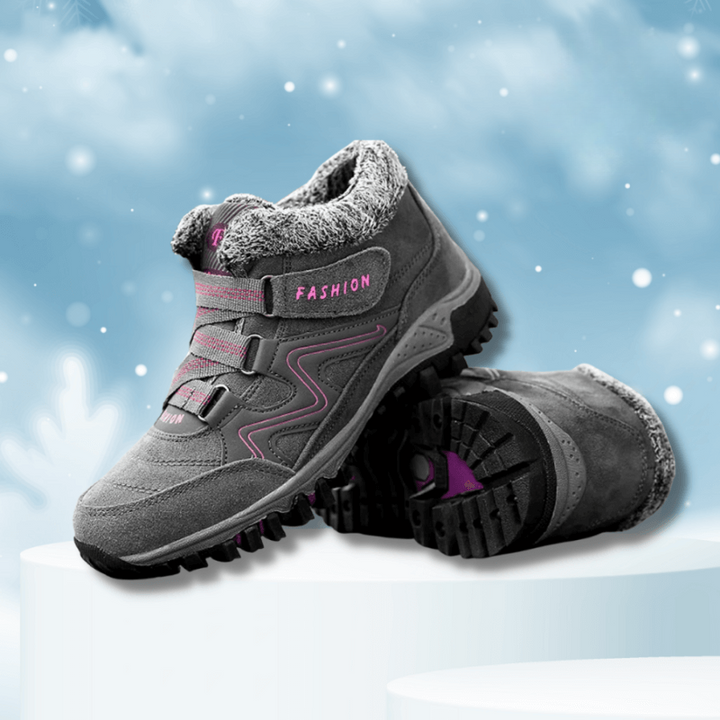 Georgia Ridge Winter Sneakers – Gray/Pink