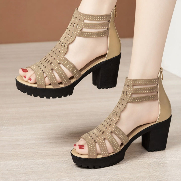 Teagan Glen Heeled Sandals – Beige