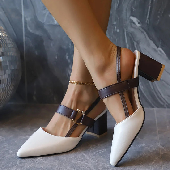 Lacey Spruce Slingback Heels – White