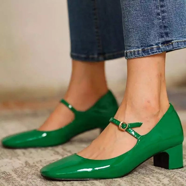 Georgia Terrace Patent Mary Jane Pumps by Steppina