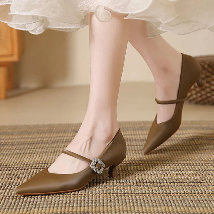 Willa Bluff Kitten-Heel Pumps by Steppina