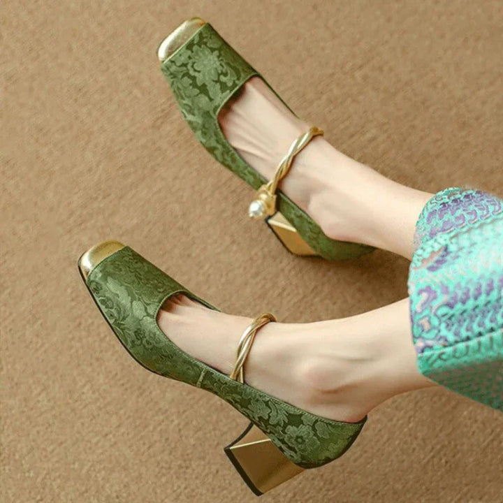 Della Bluff Block-Heel Pumps by Steppina