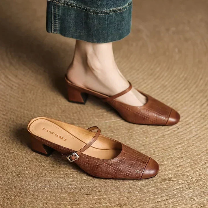 Molly Bluff Heeled Mules by Steppina