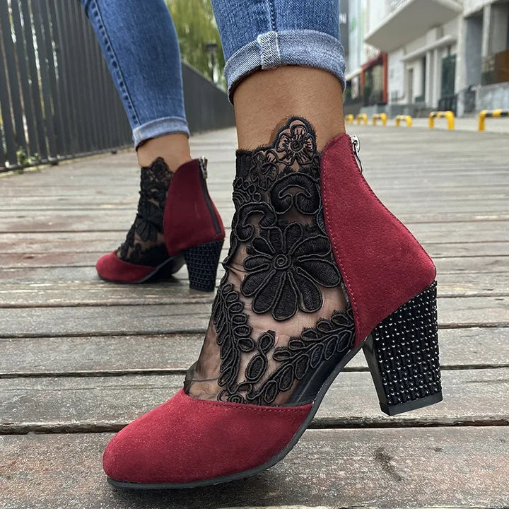 Esme Terrace Lace Ankle Boots by Steppina