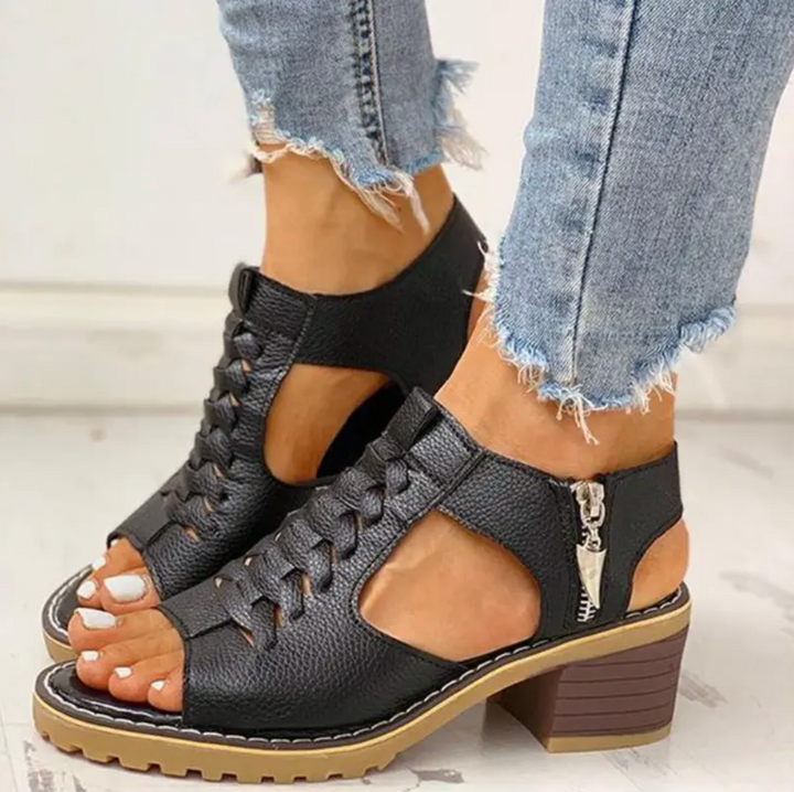 Georgia Carmel Heeled Sandals by Steppina
