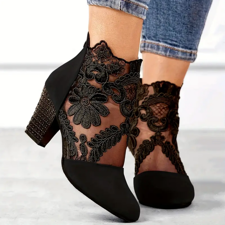 Bella Carmel Heeled Ankle Boots by Steppina