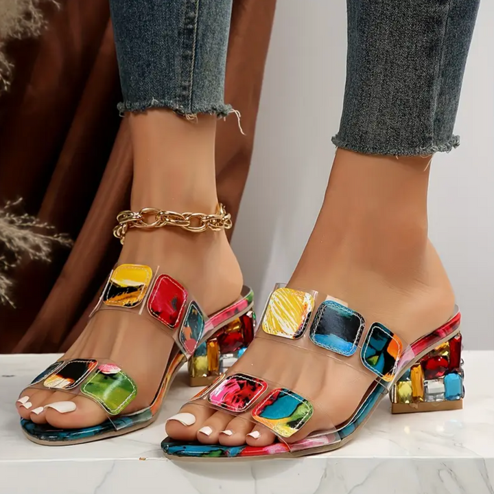 Skye Pine Heeled Sandals by Steppina