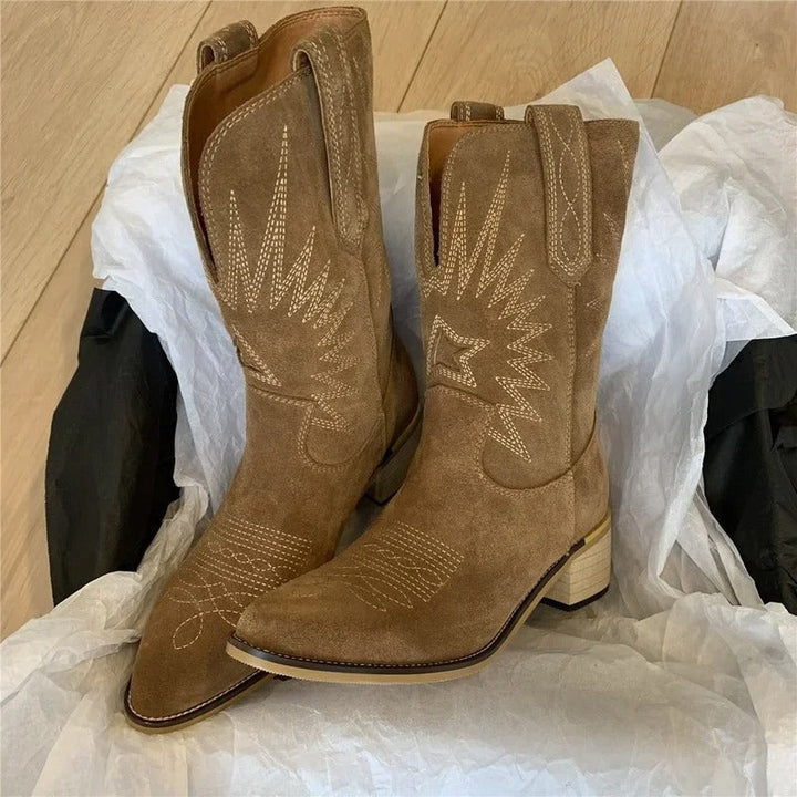 Everly Spruce Western Ankle Boots – Brown