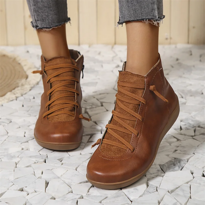 Georgia Spruce Lace-Up Ankle Boots – Brown