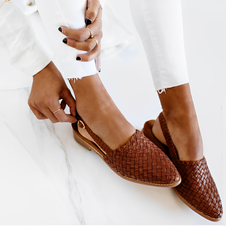 Kinsley Orchard Slingback Flats – Brown