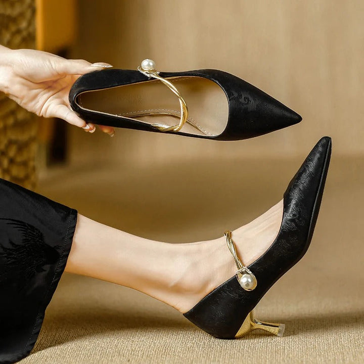 Freya Pine Kitten-Heel Pumps by Steppina