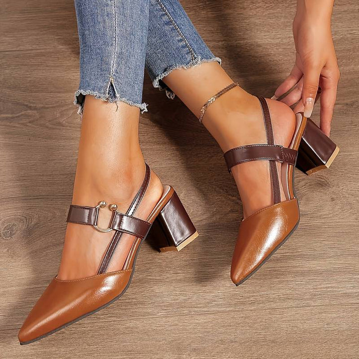 Tatum Orchard Slingback Heels – Brown
