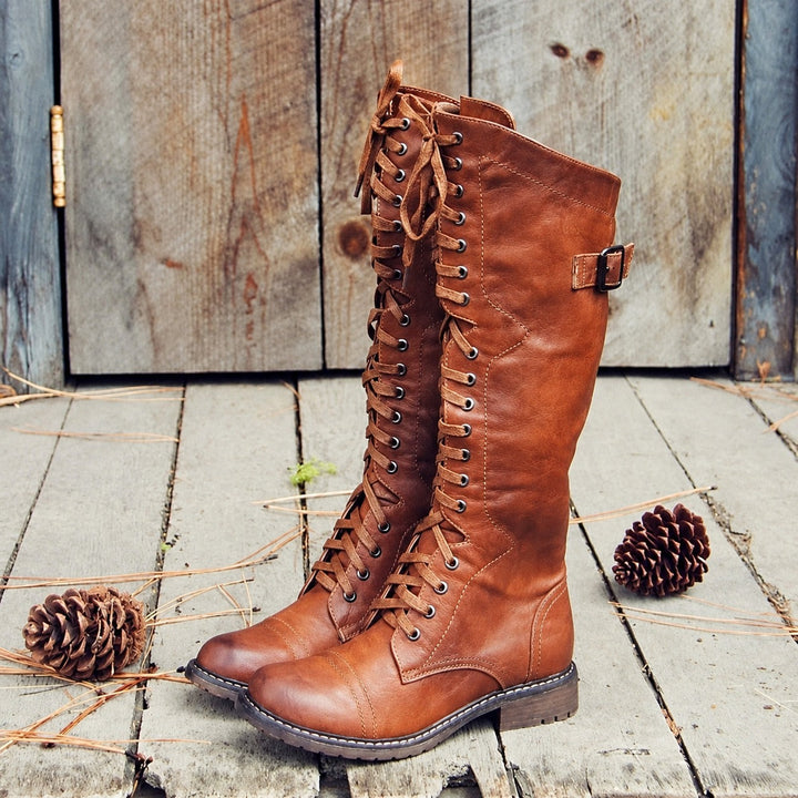 Makenna Spruce Lace-Up Ankle Boots – Brown