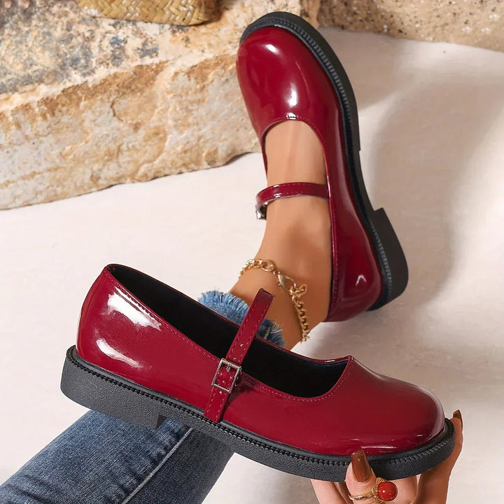 Claire Valley Mary Jane Heels – Red